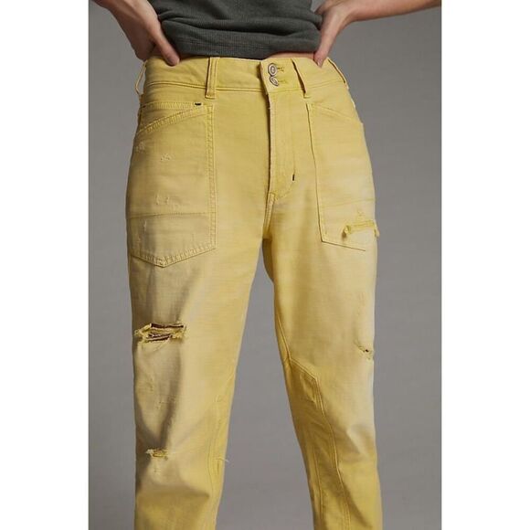 ✨Pilcro by Anthropologie The Wanderer Yellow Sz 28 Pants✨ - Picture 1 of 9